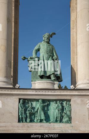 Koloman von Ungarn Statue im Millennium Monument am Heldenplatz - Budapest, Ungarn Stockfoto