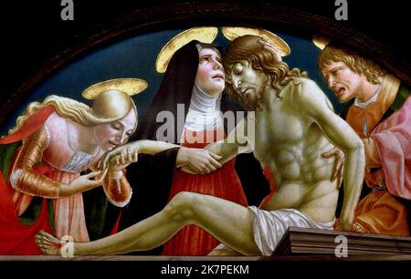 Christus in Mitleid Klage über den Leib Christi - St. Maria Magdalena 1491 Lorenzo da Alessandro da Sanseverino ( Lorenzo d'Alessandro ) 1468-1501 Italien Lorenzo di Alessandro Said il Sanseverino 1468-1501 Stockfoto