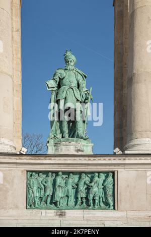 Gabriel Bethlen Statue im Millennium Monument am Heldenplatz - Budapest, Ungarn Stockfoto