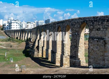 Kamares Aqueduct, (Bekir Pasha Aqueduct) Larnaca, Zypern Stockfoto