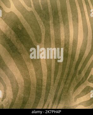Hintergrundbild eines goldgrünen Zebramusters Stockfoto