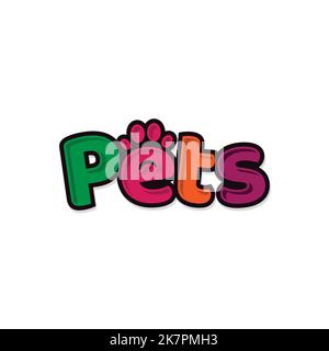 Haustiere Brief lustig Logo Design Vektor Vorlage. Vektorgrafik EPS.8 EPS.10 Stock Vektor