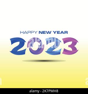 Bunte Schriftzug Hintergrund Frohes neues Jahr 2023. Vektorgrafik EPS.8 EPS.10 Stock Vektor