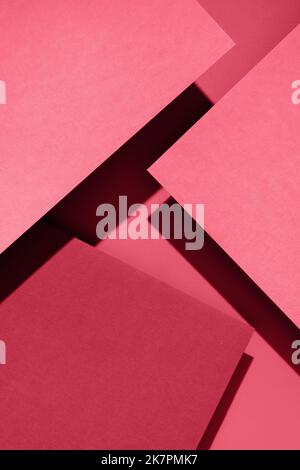 Papier für Pastell überlappen in leuchtendem Pink für Hintergrund, Banner, Präsentationsvorlage. Kreatives, trendiges Hintergrunddesign in natürlichen Farben. Hintergrund im stil von 3D. Stockfoto