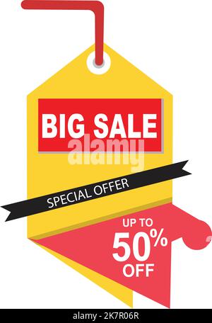 Großer Verkauf Sonderangebot Vektor-Design. Black Friday Rabattcoupons 50% Rabatt Verkaufsangebot Poster Banner Etiketten Aufkleber für Marketing. Stock Vektor