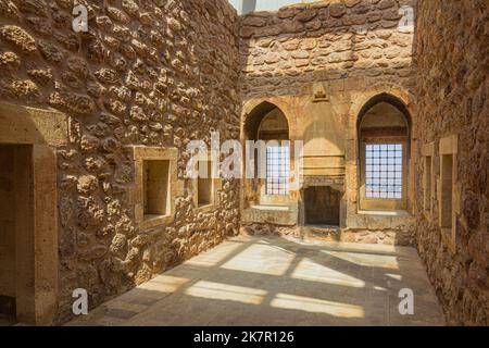 Zimmer im Ishak Pasha Palast in der Nähe von Dogubeyazit, Türkei Stockfoto