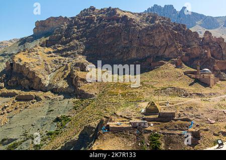 Dogubeyazit Schloss und Eski Bayezid Moschee, Türkei Stockfoto