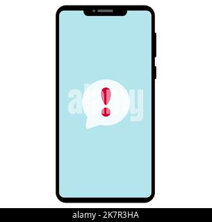 Einfache flache Abbildung des Smartphones. Wichtiger Hinweis. Vektorgrafik. Stock Vektor