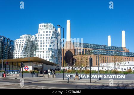 Battersea Power Station U-Bahn, Kirtling Street, Nine Elms, London Borough of Wandsworth, Greater London, England, Vereinigtes Königreich Stockfoto