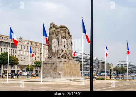 Denkmäler aux morts du Havre Denkmal für den Weltkrieg 1 in Le Havre, Frankreich Stockfoto