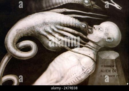 H. R. Giger Alien Artwork Film: Alien (USA/UK 1979) Regie: Ridley Scott 25 May 1979 **WARNUNG** Dieses Foto ist nur für den redaktionellen Gebrauch bestimmt und unterliegt dem Copyright von 20. CENTURY FOX und/oder des Fotografen, der von der Film- oder Produktionsfirma beauftragt wurde, und kann nur durch Publikationen im Zusammenhang mit der Bewerbung des oben genannten Films reproduziert werden. Eine obligatorische Gutschrift an 20. CENTURY FOX ist erforderlich. Der Fotograf sollte auch bei Bekanntwerden des Fotos gutgeschrieben werden. Ohne schriftliche Genehmigung der Film Company kann keine kommerzielle Nutzung gewährt werden. Stockfoto