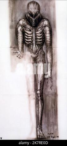 H. R. Giger Alien Artwork Film Alien (USA/UK 1979) Regisseur: Ridley Scott 25. Mai 1979 **WARNUNG** dieses Foto ist nur für redaktionelle Zwecke bestimmt und unterliegt dem Copyright von 20TH CENTURY FOX und/oder dem Fotografen, der von der Film or Production Company beauftragt wurde. Es kann nur durch Veröffentlichungen in Verbindung mit der Werbung für den oben genannten Film reproduziert werden. Eine obligatorische Gutschrift für 20TH CENTURY FOX ist erforderlich. Der Fotograf sollte ebenfalls angerechnet werden, wenn er bekannt ist. Ohne schriftliche Genehmigung der Film Company kann keine kommerzielle Nutzung gewährt werden. Stockfoto