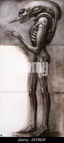H. R. Giger Alien Artwork Film Alien (USA/UK 1979) Regisseur: Ridley Scott 25. Mai 1979 **WARNUNG** dieses Foto ist nur für redaktionelle Zwecke bestimmt und unterliegt dem Copyright von 20TH CENTURY FOX und/oder dem Fotografen, der von der Film or Production Company beauftragt wurde. Es kann nur durch Veröffentlichungen in Verbindung mit der Werbung für den oben genannten Film reproduziert werden. Eine obligatorische Gutschrift für 20TH CENTURY FOX ist erforderlich. Der Fotograf sollte ebenfalls angerechnet werden, wenn er bekannt ist. Ohne schriftliche Genehmigung der Film Company kann keine kommerzielle Nutzung gewährt werden. Stockfoto