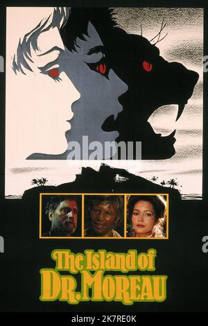 Burt Lancaster, Michael York & Barbara Carrera Film: The Island Of Dr. Moreau (1977) Charaktere: Dr. Paul Moreau, Andrew Braddock, Maria Regie: Don Taylor 13 July 1977 **WARNUNG** Dieses Foto ist nur für redaktionelle Zwecke bestimmt und unterliegt dem Copyright von WARNER BROS und/oder des Fotografen, der von der Film- oder Produktionsfirma beauftragt wurde, und kann nur von Publikationen im Zusammenhang mit der Bewerbung des oben genannten Films reproduziert werden. Eine obligatorische Gutschrift an WARNER BROS ist erforderlich. Der Fotograf sollte auch bei Bekanntwerden des Fotos gutgeschrieben werden. Ohne schriftliche Genehmigung des Films kann keine kommerzielle Nutzung gewährt werden Stockfoto
