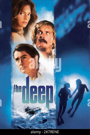 Jacqueline Bisset, Robert Shaw & Nick Nolte Poster Film: The Deep (1977) Charaktere: Gail Berke, Romer Treece, David Sanders Regie: Peter Yates 17 June 1977 **WARNUNG** Dieses Foto ist nur für redaktionelle Zwecke bestimmt und unterliegt dem Copyright von COLUMBIA und/oder des Fotografen, der von der Film- oder Produktionsfirma beauftragt wurde und darf nur von Publikationen im Zusammenhang mit der Bewerbung des oben genannten Films reproduziert werden. Eine obligatorische Gutschrift an COLUMBIA ist erforderlich. Der Fotograf sollte auch bei Bekanntwerden des Fotos gutgeschrieben werden. Ohne schriftliche Genehmigung der Film Company kann keine kommerzielle Nutzung gewährt werden. Stockfoto