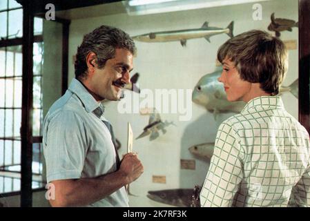 Omar Sharif & Julie Andrews Film: The Tamarind Seed (USA/UK 1974) Charaktere: Feodor Sverdlov & Judith Farrow Regie: Blake Edwards 11 July 1974 **WARNUNG** Dieses Foto ist nur für den redaktionellen Gebrauch bestimmt und unterliegt dem Copyright von LORIMAR und/oder des Fotografen, der von der Film- oder Produktionsfirma beauftragt wurde, und kann nur von Publikationen im Zusammenhang mit der Bewerbung des oben genannten Films reproduziert werden. Eine obligatorische Gutschrift an LORIMAR ist erforderlich. Der Fotograf sollte auch bei Bekanntwerden des Fotos gutgeschrieben werden. Ohne schriftliche Genehmigung der Film Company kann keine kommerzielle Nutzung gewährt werden. Stockfoto