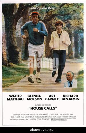 Walter Matthau & Glenda Jackson Poster Film: House Calls (1970) Charaktere: Dr. Charley Nichols & Regie: Howard Zieff 15 March 1978 **WARNUNG** Dieses Foto ist nur für den redaktionellen Gebrauch bestimmt und unterliegt dem Copyright von UNIVERSAL und/oder dem Fotografen, der von der Film- oder Produktionsfirma beauftragt wurde und darf nur von Publikationen im Zusammenhang mit der Bewerbung des oben genannten Films reproduziert werden. Eine obligatorische Gutschrift an UNIVERSAL ist erforderlich. Der Fotograf sollte auch bei Bekanntwerden des Fotos gutgeschrieben werden. Ohne schriftliche Genehmigung der Film Company kann keine kommerzielle Nutzung gewährt werden. Stockfoto