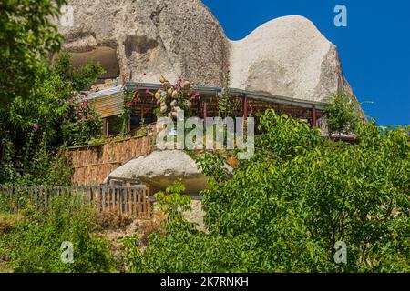 Kleines Café im Pigeon Valley in Kappadokien, Türkei Stockfoto