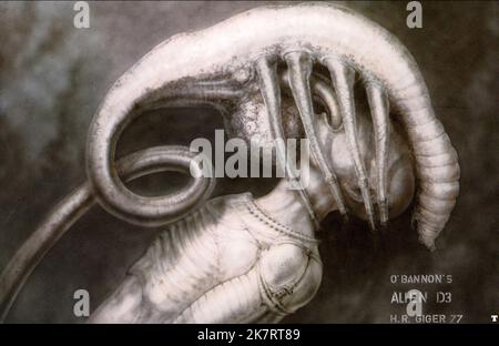 H. R. Giger Alien Artwork Film Alien (USA/UK 1979) Regisseur: Ridley Scott 25. Mai 1979 **WARNUNG** dieses Foto ist nur für redaktionelle Zwecke bestimmt und unterliegt dem Copyright von 20TH CENTURY FOX und/oder dem Fotografen, der von der Film or Production Company beauftragt wurde. Es kann nur durch Veröffentlichungen in Verbindung mit der Werbung für den oben genannten Film reproduziert werden. Eine obligatorische Gutschrift für 20TH CENTURY FOX ist erforderlich. Der Fotograf sollte ebenfalls angerechnet werden, wenn er bekannt ist. Ohne schriftliche Genehmigung der Film Company kann keine kommerzielle Nutzung gewährt werden. Stockfoto