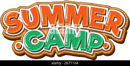 Schriftdesign für Wort Sommer Lager Illustration Stock Vektor
