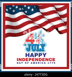 Happy Independence Day of America 4.. juli 1776 Vektor-Illustration. Stock Vektor
