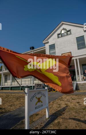 Das Coast Artillery Museum im Fort worden Historical State Park in Port Townsend, Jefferson County, Washington State, USA. Stockfoto