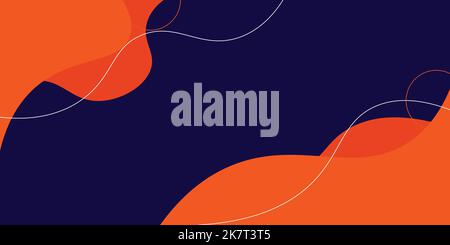 Moderner abstrakter blauer und orangefarbener Hintergrund, abstrakter orangefarbener Einsatz für Unternehmen, Unternehmen, Institutionen, Poster, Vorlagen, Party, Seminar, Vektor Stock Vektor