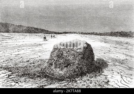 Krater im Bienenstock-Geysir. Yellowstone-Nationalpark, Wyoming USA. Der US-Nationalpark von Ferdinand Vandeveer Hayden, Gustavus Cheyney Doane und Nathaniel Pitt Langford, 1870-1872 Stockfoto