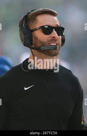 Seattle, WA, USA. 16. Oktober 2022. Die Arizona Cardinals Kliff Kingsbury blickt während eines NFL-Fußballspiels in Seattle, WA, auf. Sean Brown/CSM/Alamy Live News Stockfoto