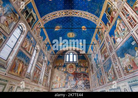 Freskenzyklus von Giotto in der Scrovegni-Kapelle (Cappella degli Scrovegni), Padua, Venetien, Italien Stockfoto