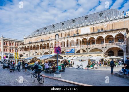 Lebensmittelmarkt im Freien, Piazza delle Erbe, Padua, Venetien, Italien Stockfoto