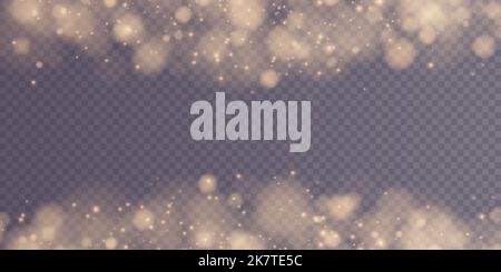 Glänzendes Bokeh isoliert auf transparentem Hintergrund. Licht isolierte Lichter. Transparente, verschwommene Formen. Abstrakter Lichteffekt. Vektorgrafik. Stock Vektor