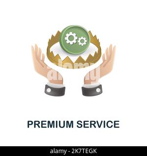 Premium-Service-Symbol. 3D Abbildung aus der Kundensupportsammlung. Creative Premium Service 3D Symbol für Web-Design, Vorlagen, Infografiken und Stock Vektor