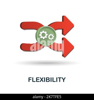 Symbol „Flexibilität“. 3D Illustration aus der Digitalisierungs-Sammlung. Kreative Flexibilität 3D-Symbol für Webdesign, Vorlagen, Infografiken und mehr Stock Vektor