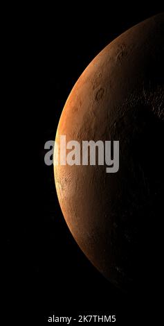 Mars Planet halb beleuchtet rotierenden im Raum Stockfoto