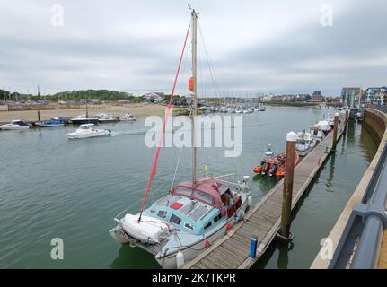 Der Fluss Arun in Littlehampton, West Sussex, Großbritannien Stockfoto