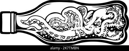 Octopus ist nicht kostenlos Silhouette Grafik-Vektor-Illustrationen für Ihre Arbeit Logo, Merchandise-T-Shirt, Aufkleber und Label-Designs, Poster, Grußkarte Stock Vektor