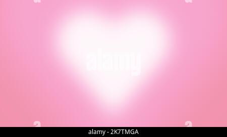 Weiße Herzfeder auf Nelkenrosa, symbolisiert die Freundlichkeit und Liebe der Jugendlichen, die erst anfangen, Liebe zu verstehen, weil, sobald Sie understan Stockfoto
