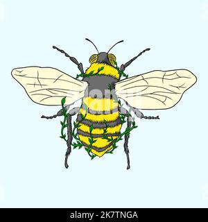 Bienensymbol isoliert auf einem weißen Hintergrund aus einer Sammlung alternativer Medizin. Bienensymbol dünne Linie umreißen lineares Bienensymbol für Logo, Web, App, UI Stockfoto