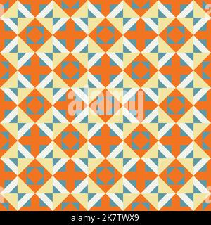 Bunte Vektor geometrische Ornament. Stilvolles Nahtloses Muster mit Dreieck-, Diamant- und Nadelradformen. Abstrakter Hintergrund. Moderne Mosaikstruktur. Stock Vektor