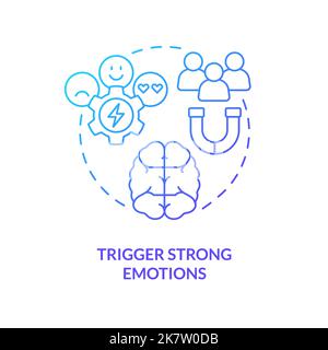 Trigger strong Emotions Concept Blue Gradient Icon Stock Vektor