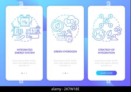 Erneuerbarer Bildschirm für die mobile App „Blue Gradient Onboarding“ für h2 Stock Vektor
