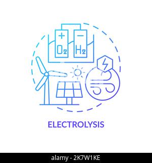 Symbol für blaues Elektrolyse-Gradientenkonzept Stock Vektor