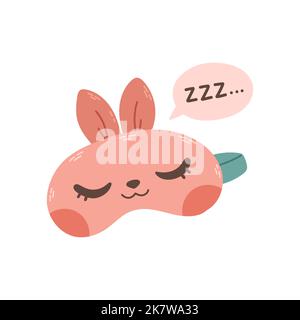 Bunny Augenmaske Vektor schlafen Nacht Accessoire entspannen Ruhe in Reisen Illustration isoliert Schlaf Maske Vektor Stock Vektor