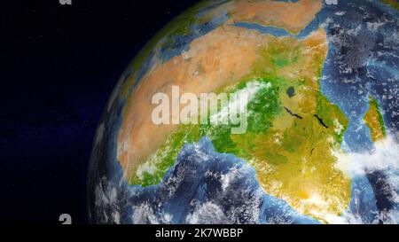 Realistischer Erdglobus mit Fokus auf Afrika Stockfoto