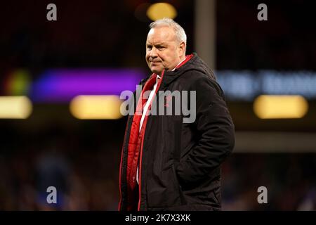 Datei-Foto vom 11-03-2022 von Wayne Pivac, dem Chef von Wales, der glaubt, dass Neuseelands brausender Abschluss der Rugby-Meisterschaft sie vor ihrer Tour auf der Nordhalbkugel zu einem „gefährlichen Tier“ macht. Ausgabedatum: Mittwoch, 19. Oktober 2022. Stockfoto
