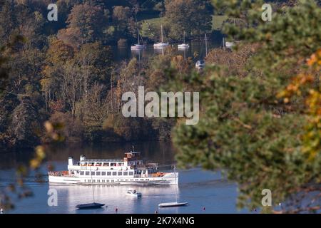 MV Teal das Teal verfügt über drei Decks und bietet bei voller Kapazität Platz für 533 Passagiere. Dieses Schiff wurde 1936 von Vickers von Barrow gebaut. Stockfoto