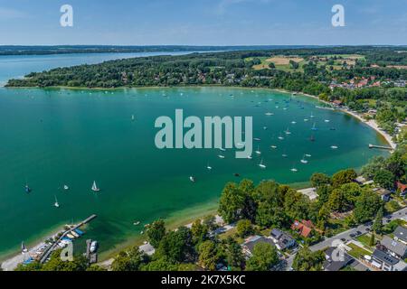 Herrsching am Ammersee von oben Stockfoto