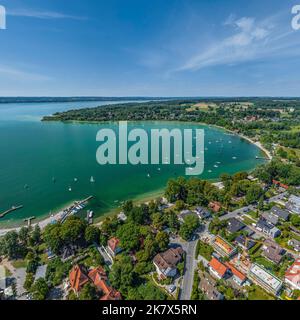 Herrsching am Ammersee von oben Stockfoto