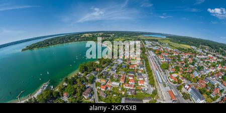 Herrsching am Ammersee von oben Stockfoto